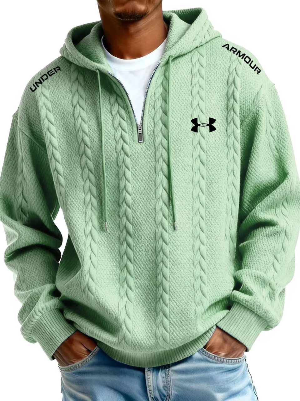 Men's Fashion Casual Sports Half-Zip Hooded Sweatshirt