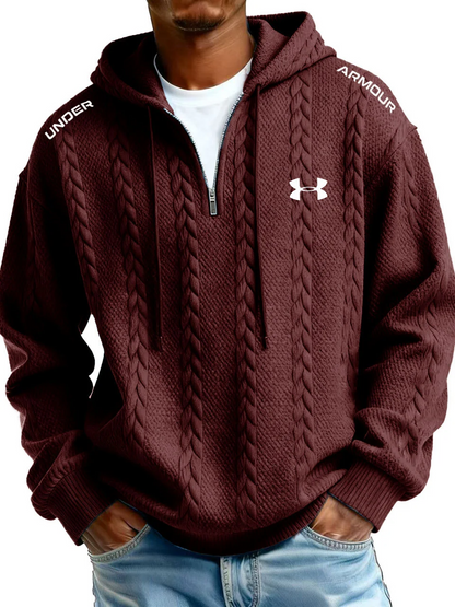 Men's Fashion Casual Sports Half-Zip Hooded Sweatshirt