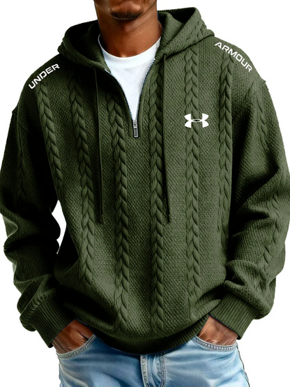 Men's Fashion Casual Sports Half-Zip Hooded Sweatshirt