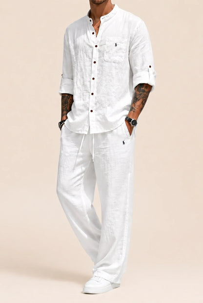 Rl | Linen-Cotton Shirt and Pants Set