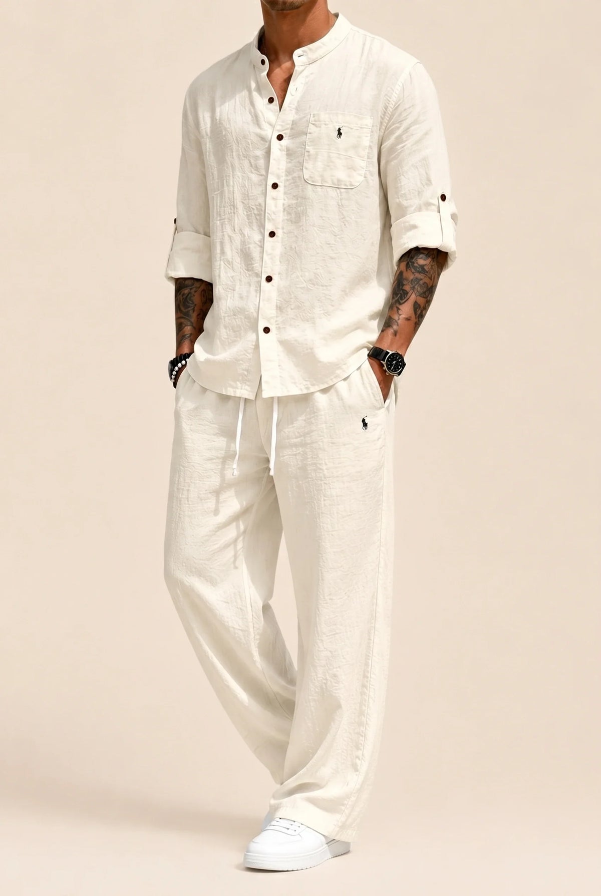 Rl | Linen-Cotton Shirt and Pants Set