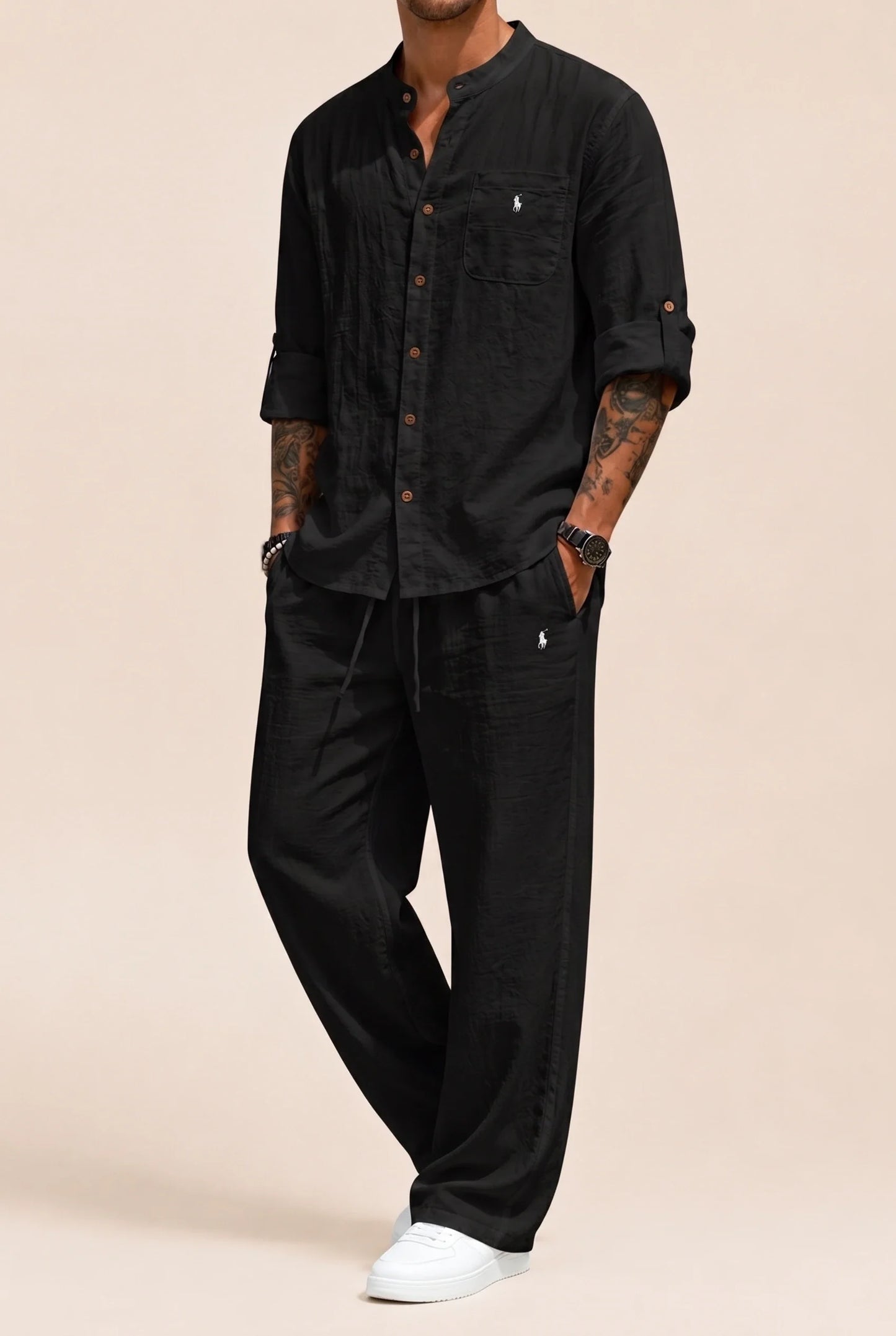 Rl | Linen-Cotton Shirt and Pants Set