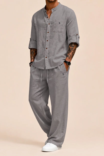 Rl | Linen-Cotton Shirt and Pants Set