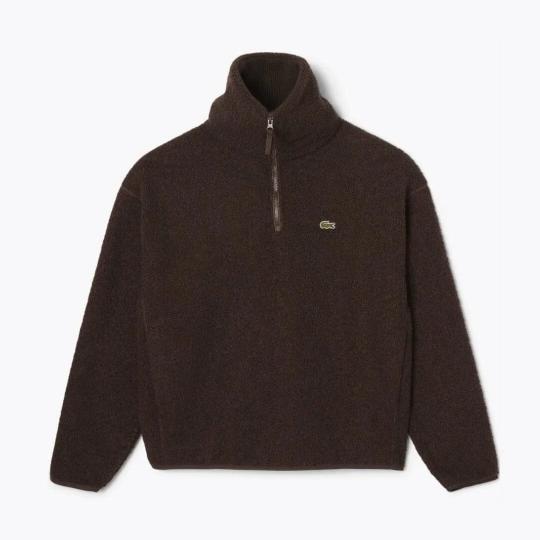 High-Zipped Neck Polar Fleece Sweatshirt